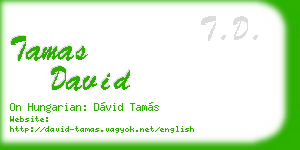 tamas david business card