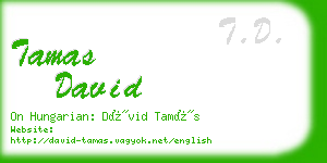 tamas david business card